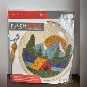 Dimensions Punch Needle Kit 72-76390 Camping Adventure Tent NEW craft